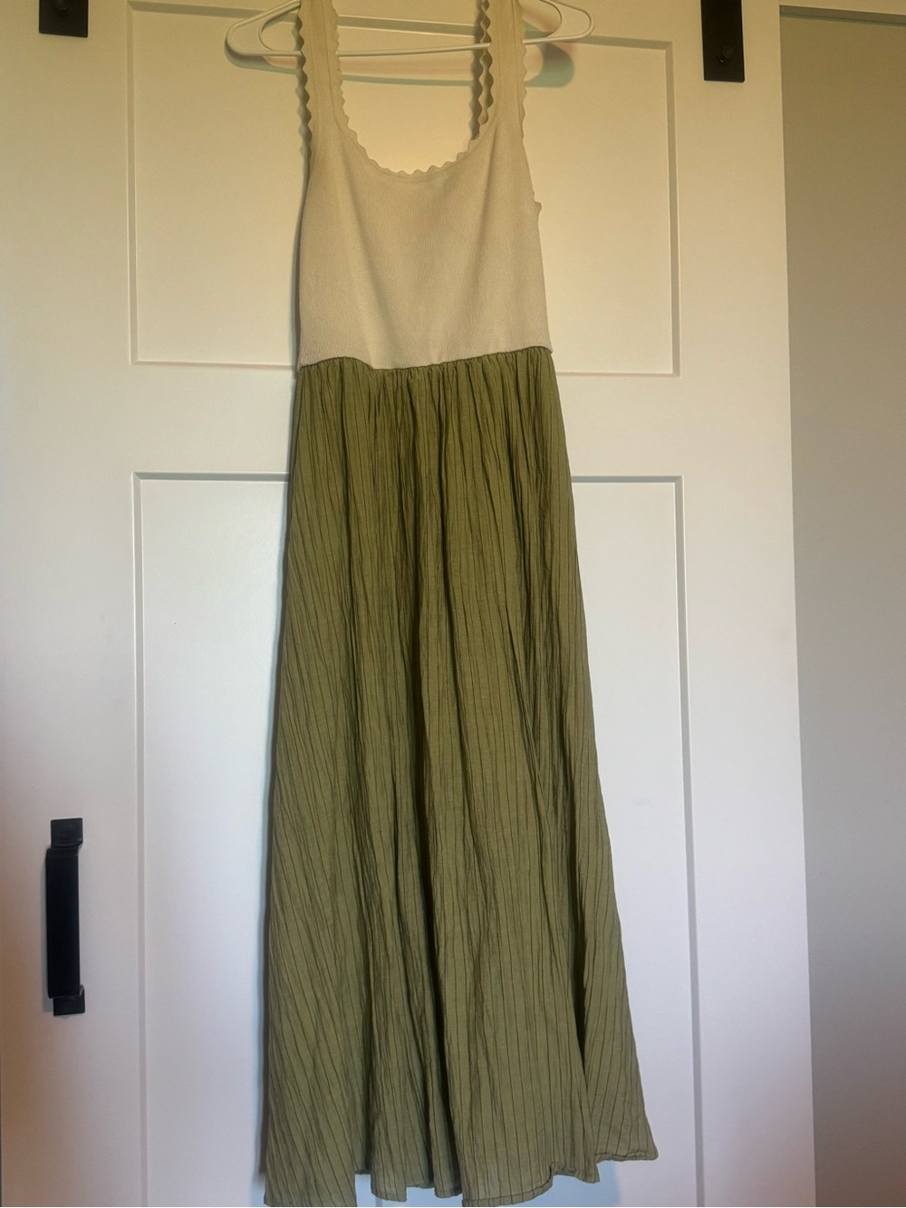 mine Cream and Olive Green Maxi Dress